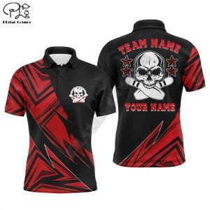 Anpassat namn bowling polo skjorta för män rolig bowling tröja personlig bowling team liga skjorta 3d tryckta poloshirts tees