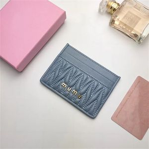 Designer Wallet Leather Card Holder Mens Womens Credit Cardholder Letter Purse Women Mini Purses Matelasse Wallets With Box Cardholder