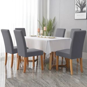 Water proof Spandex Chair Covers Stretch Soild Colour Chair Slipcovers for Dining Room Kitchen Hotel Banquet Elastic Removable