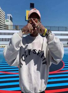 Fashion West Sunday Service Crewneck Pullover Sweatshirt Foamed Letter Print Terry Sweater Street Hoodies Autumn Winter Outwear H6546573