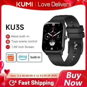 Kumi Watches Ku3s Alexa Smart Watch Tuya Call Sport Fiess Heart Reath Blood Pryshing Sleep Monitor IP68防水スマートウォッチウォッチ