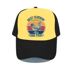 Best Cluckin' Dad Ever For Chicken Farmer Snapback Cap Classic Round Chicken Father Baseball Hat Hem Eggs Farm Trucker Hat YP106