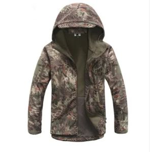 Outdoor Pro Man Wojskowy kurtka turystyczna Lurker Shark Skin Softshell V5 Outdoor Hunting Płaszcz z kapturem kamuflaż