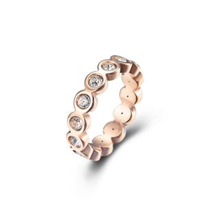 Charme de designer New Circle Nest Stone Ring de luxo de zircão casal artesanal para mulheres