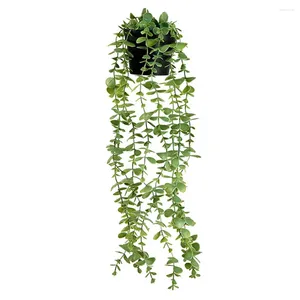 Dekorative Blumen künstliche Pflanze Reben Wand hängende Rattanblätter Zweige Outdoor Garten Wohnkultur Plastik falsches Blattgrün Efeu mit Topf