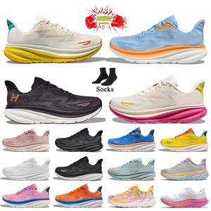 Clifton 9 Bondi 8 Running Shoes Kawana Women Mens Mesh Jogging Sports Cloud Runners Sneakers Black White Cyclamen Sweet Lilac Pink Red Grey Blue Trainers Storlek 36-47