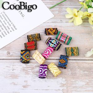 10pcs örgü saç halkaları tüp hiphop nakış kumaş dreadlock boncuklar klips manşet tavan saç giysisi dekor diy zanaat malzemeleri