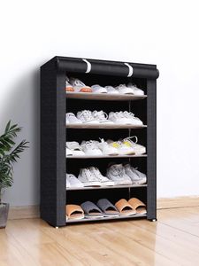 1086Layers Shoe Cabinet Dustproof Fabric Organizer Stand Holder Hallway Saving Space Shelf Home Furniture Storage Shoe Rack 240411