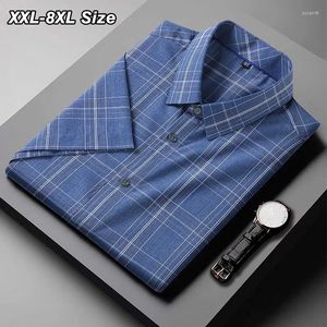 Tamanho das camisas casuais masculinas Plus Soly Plaid Shirt Summer Moda