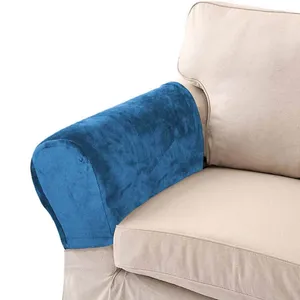 Chair Covers 2pcs/lot Stretch Sofa Armrest Velvet Armchair Slipcovers For Recliner Furniture Protector Removable Arm