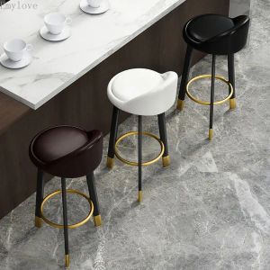 Simple Casual High Stools European Style Metal Leg Bar Chair Bar Stool Kitchen Backrest Chairs Dining Chairs Home Furniture