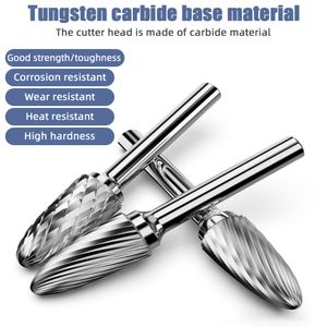 Tungsten Karbür Freze Kesici Karbür Döner Boz Aracı 3*6mm Çift Elmas Kesim Ahşap Metal Oyma için Döner Dremel Aracı