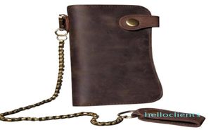 Men Leather Chain Wallet Card Holder Billfold Checkbook Trucker Biker Clutch9224225