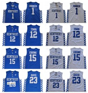 Men College Devin Booker Jersey 1 Basketball Kentucky Wildcats Karl Anthony Towns 12 John Wall 11 Anthony 23 Demarcus Cousins ​​153374872