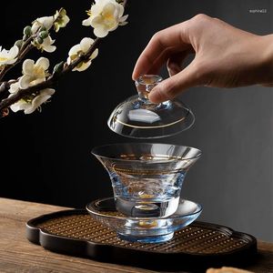 TeAware Sets Çay Kupası Ev Kapağı Kase Altın Folyo Cam Yüksek Sınıf Işık Lüks Seti