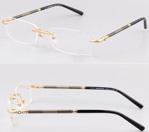 Бренд мужские оптические очки рамки Man без оправы для очков для мужчин золотые серебряные очки миопии дизайнерские рамки зрелищ