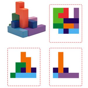 Partihandel Ny Bright Smart Brain Cube Toy Wood Montessori Education Toy Wood Stacking Blocks for Kids Toddlers