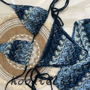 Bras sets designer crochet biquinis feminino praia sutiã de praia define piscina sexy festeira saia de moda de banho