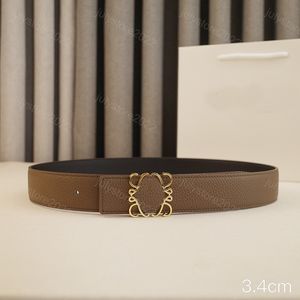 Cinturão de grife de luxo cinto reversível em cinto de couro genuíno de grão macia para mulheres largura de cintura 3,5 cm unissex cintura bandos dourados liso buckl