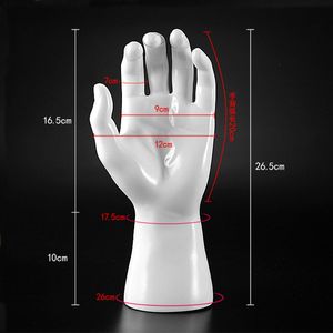 Ny 1Pair Male Mannequin Hand Arm för Display Watches Rings handskar armband smycken Display Tjockna Plast Model Hand