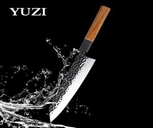 Handgjorda smidda köksknivar Set i rostfritt stål kockkniv japanska kiritsuke verktyg klyvare skivning slaktverktyg4285094