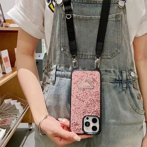 Beautiful iPhone Phone Cases 15 14 Pro Max Designer Bling Crossbody Hi Quality Purse 18 17 16 15pro 14pro 13pro 12pro 13 12 Plus Case with Logo Box WD