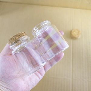 Storage Bottles 60ml Empty Glass Container Wedding Holiday Present Jars Cork Clear Craft Vials Ornament Handicraft Gifts Bottle 24Pcs