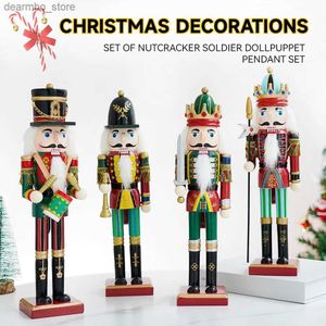 Arts and Crafts 30CM Christmas Nutcracker Soldier Doll Wooden Vintae Puppet Creative Handicrafts ift Christmas Decorations Home Ornament L49