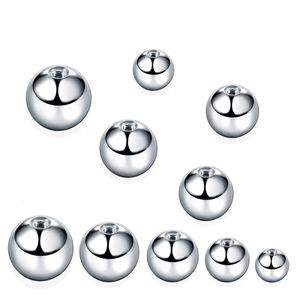 100pcslot Stahlnippel Piercing -Kugeln für Ohrringe Nasenring Augenbrauen Boule Schraube Ersatzaufbauringe 240407