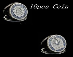 10pcs mason Masonic Lodge Masonic Craft Symbols Token Silver Plated Collectible Coin Gift Creative6591705