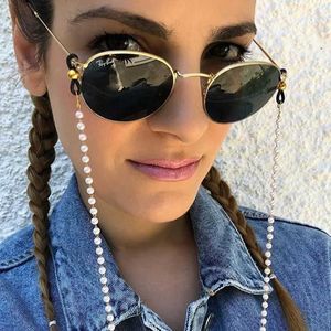 Eyeglasses chains Womens retro gold made pearl sunglasses chain with drawstring glasses accessories reading glasses with rope glass suspension rope C240411