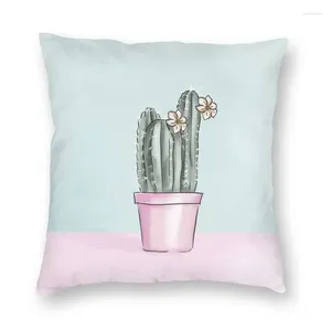 Poduszka Pastel Cactus Cover dwustronna druk 3D Summer Green Plant Flaci podłogowy do sofy Dekoracja domu poduszki