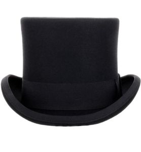 135cm high 100 Wool Top Hat Satin Lined President Party Men039s Felt Derby Black Hat Women Men Fedoras60241969880199