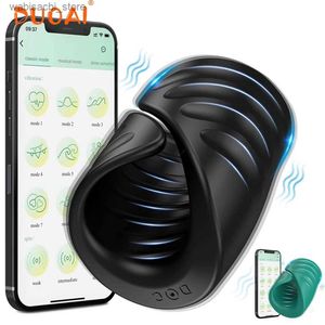 その他のヘルスビューティーアイテム男性用のBluetooth Penis Vibrator Penis Delay Machine Massager Male Masturbator Toys for Men Adult Goods L49