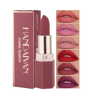 Matte Lipstick hidratante maquiagem vegana cosmética 6 cores simples lisonjur lúcimo nude duradouro vermelho para mulheres