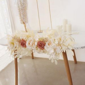 Flower Swag Flower Swag Wall Decor Rose Flower Runner Garland For Wedding Arch Table Centerpieces Door Wall Decor