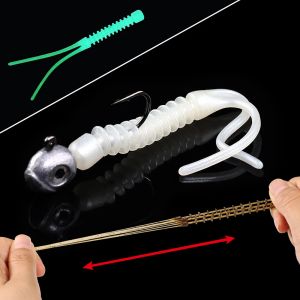 Rosewood pływające wabiące przynętę Miękką przynętę 5,5 cm TPR AJING Soft Wormbeby Swimbaits Jig Head Pesca Artificial Rockfish Worm 20pcs/pudełko