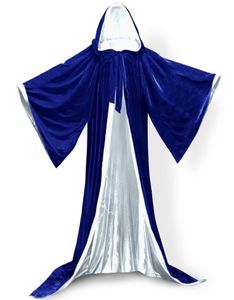 Mangas compridas Capuz de veludo Capuz Casamento Cape Halloween Wicca Christmas Capuz Cape Cape Burgondy Velvet Natal Halloween Par9479144