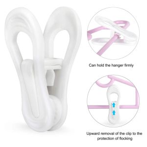 40st White Plastic Hanger Clips, Clips for Use With Slim-Line Clothes Finger Clips Washing Line Tvättpinnar