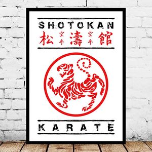 East Asia Martial Arts Jujitsu/Kyokushin Karate/Waduryu/Shotokan Simbolo Poster Stampa dipinto dipinto Muro Art Room Decor Picture