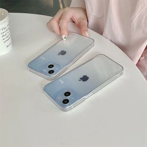 Постепенно синий прозрачный корпус с мягким телефоном TPU для Samsung Galaxy Note 20 Ultra 10 Pro 8 9 S10 плюс S21 Fe S20 S22 S23 A30S A10