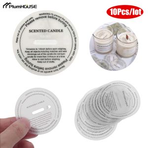 10Pcs DIY Manual Fragrance Candle Stickers Label Cup Sticker Translucent Candle Round Sulfuric Acid Paper Dust Proof Sticker