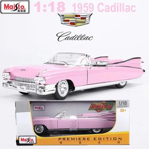 Maisto 1 18 1959 Eldorado Biarritz Convertible Vintage Car Diecast Model Edition Eloy Luxury Vehicle Ornament Toys 240408