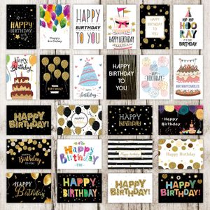 24 pezzi di biglietti d'auguri di auguri Eco Friendy Biglia di compleanno unici grandi set felice per adulti e bambini che scrivono benedizione 10x15 240328