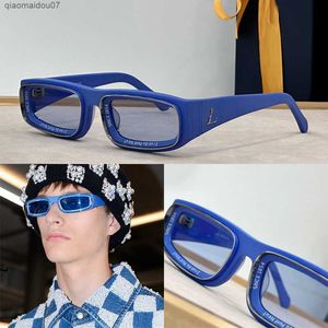 Solglasögon vårens sommarmenskläder Paris Mens Fashion Week Square Acetate Solglasögon Metallbokstav på Temples Frame Fusion of Pixels Mosaic Punk Style Z2601U Street T