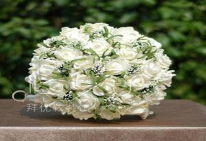Nowy ręczniemake 25 cm kolorowe róże fałszywe sztuczny bukiet na wesele z prezentem 8128825
