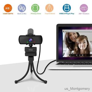 Webbkameror FIFINE 1440P FULL HD PC-webbkamera med mikrofonstativ för USB Desktop Laptoplive Streaming Webcam för Video Calling-K420