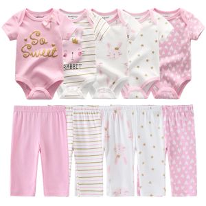 Hose 2023 Unisex Cartoon 6/9/10pieces Baumwolle Neugeborene Baby Kleidung Kleidung Bodys