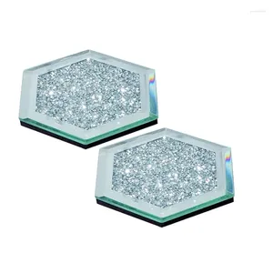 Table Mats Simplicity Style Love Insulated Cup Mat Teaware Creative Tea Set Holder Phnom Hexagon Crystal Transparency Home