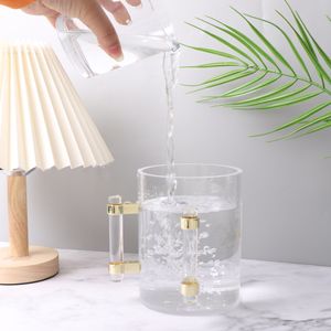 Luxury Clear Acrilic Round Lucite ebraico Coppa di lavaggio giudaica a mano con due maniglie acriliche per ebraico all'ingrosso